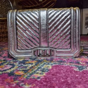 Rebecca Minkoff metallic silver cross body bag